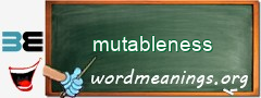 WordMeaning blackboard for mutableness